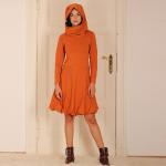 Orange ManduTrap Bio Nachhaltige Sommerkleider aus Jersey mit Kapuze für Damen Größe XS für den für den Sommer 