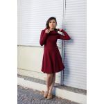 Bordeauxrote Nachhaltige ManduTrap Herbstkleider mit Kaffee-Motiv für Damen Größe XS - versandkostenfrei 