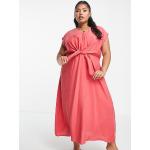 Reduzierte Rote Mango V-Ausschnitt Sommerkleider für Damen Größe XXL für den für den Sommer 