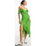 Reduzierte Grüne Mango V-Ausschnitt Trägerkleider für Damen Größe S für Partys 