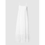 Reduzierte Weiße Blumenmuster Mango Maxi Spaghettiträger-Kleider aus Baumwolle für Damen Größe XS 