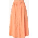 Aprikose Unifarbene Mango Midi Sommerröcke aus Polyamid für Damen Größe M 
