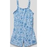 Blaue Animal-Print Mango Kinderplaysuits & Kurze Overalls für Kinder mit Rüschen aus Baumwolle für Mädchen Größe 164 