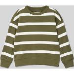 Olivgrüne Gestreifte Mango Kindersweatshirts aus Baumwolle für Jungen Größe 116 