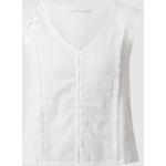 Reduzierte Weiße Mango V-Ausschnitt V-Shirts aus Baumwolle für Damen Größe M 