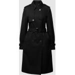 Schwarze Mango Trenchcoats mit Gürtel aus Polyester für Damen Größe XS für den für den Herbst 