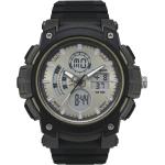 Schwarze Manguun Kunststoffarmbanduhren mit Tag-und-Nacht-Zifferblatt mit Multifunktion mit Kunststoff-Uhrenglas für Herren 