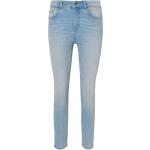 Blaue Bestickte Manguun Slim Fit Jeans mit Reißverschluss aus Denim für Damen 