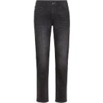 Schwarze Elegante Manguun Slim Fit Jeans mit Reißverschluss aus Baumwollmischung für Herren 