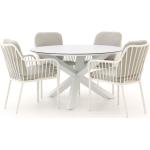 Reduzierte Weiße Gartenmöbelsets & Gartengarnituren aus Aluminium 5-teilig 
