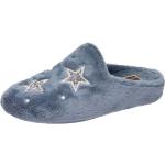 Blaue Sterne Manitu Damenpantoffeln & Damenschlappen in Normalweite aus Textil Größe 42 mit Absatzhöhe bis 3cm 