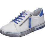 Blaue Manitu Low Sneaker mit Schnürsenkel aus Leder für Damen Größe 39 