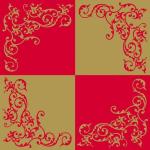Goldene Mank Quadratische Stoffservietten mit Ornament-Motiv aus Textil 50-teilig 