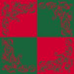 Rote Mank Quadratische Stoffservietten mit Ornament-Motiv aus Textil 50-teilig 