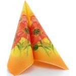 Orange Blumenmuster Moderne Mank Quadratische Stoffservietten aus Textil 50-teilig 
