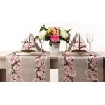 Rosa Blumenmuster Moderne Mank Quadratische Stoffservietten aus Textil 50-teilig 