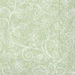 Olivgrüne Blumenmuster Mank Quadratische Papierservietten mit Ornament-Motiv 100-teilig 