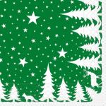 Grüne Sterne Moderne Mank Quadratische Papierservietten mit Wolfmotiv 100-teilig 