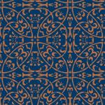 Blaue Mank Stoffservietten mit Ornament-Motiv aus Stoff 50-teilig 
