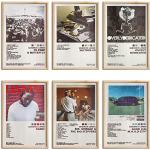 ManRule Poster-Set mit 6 Albumcover-Postern, Musikposter für Zimmer, ästhetische Leinwand, Wandkunst für Teenager, Raumdekoration, ungerahmt, 20,3 x 30,5 cm (Kendrick Lamar)