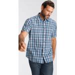Reduzierte Blaue Bestickte Kurzärmelige Man's World Kentkragen Hemden mit Kent-Kragen Einheitsgröße 