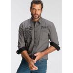 Reduzierte Graue Casual Langärmelige Man's World Kentkragen Hemden mit Kent-Kragen aus Baumwolle für Herren Größe 5 XL 