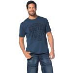 Reduzierte Blaue Casual Kurzärmelige Man's World Rundhals-Ausschnitt T-Shirts aus Jersey für Herren Größe L 