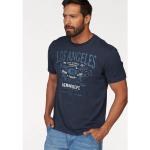 Marineblaue Casual Kurzärmelige Man's World Rundhals-Ausschnitt T-Shirts aus Jersey für Herren Größe L 