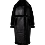 Schwarze EDITED Damenmäntel aus PU Größe M für den für den Winter 