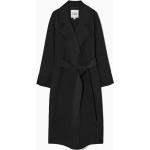 Schwarze COS Nachhaltige Wollmäntel mit Gürtel aus Wolle für Damen Größe M für den für den Winter 
