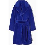 Blaue COS Damenmäntel mit Gürtel aus Kunstfell Größe XXS 
