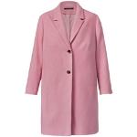 Pinke Unifarbene Wollmäntel mit Knopf für Damen Große Größen 