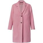 Pinke Unifarbene Wollmäntel mit Knopf für Damen Große Größen 