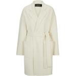 Weiße Elegante HUGO BOSS BOSS Damenmäntel mit Gürtel aus Wolle Größe XS für den für den Frühling 