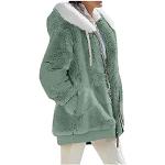 Olivgrüne Vintage Wasserdichte Atmungsaktive Mini 3-in-1 Jacken aus Wolle für Damen Größe L Große Größen für den für den Herbst 