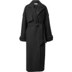 Graue Unifarbene EDITED Maxi Trenchcoats lang aus Wolle für Damen Größe XS für den für den Winter 