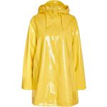Gelbe Wasserdichte Noisy May Kapuzenmäntel aus PU mit Kapuze für Damen Größe M für den für den Winter 