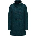 Petrolfarbene Melierte ONLY Stehkragen Wollmäntel aus Wolle für Damen Größe S für den für den Winter 