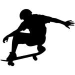 Apalis Wandtattoo No.401 Skate Sports Skateboard Inlineskates Spaß Hobby Fahren, Farbe:Schwarz;Größe:60cm x 95cm