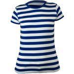 Royalblaue Gestreifte Bio T-Shirts für Damen Größe XL 
