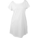 Weiße Kurzärmelige Vegane Bio Midi Shirtkleider für Damen Größe S 