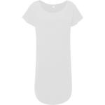 Weiße Kurzärmelige Vegane Bio Midi Shirtkleider für Damen Übergrößen 