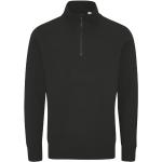 Schwarze Elegante Bio Stehkragen Herrensweatshirts mit Reißverschluss Größe L 