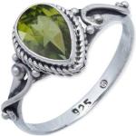 Grüne Peridot Ringe aus Silber für Damen Größe 57 