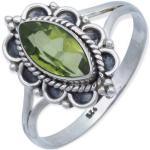 Grüne Peridot Ringe aus Silber für Damen Größe 58 