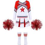 Rote Mini V-Ausschnitt Cheerleader-Kostüme für Kinder Größe 146 