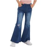 Dunkelblaue Atmungsaktive Skinny Jeans für Kinder mit Reißverschluss aus Denim für Mädchen Größe 152 