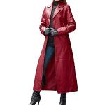 Gothic Winddichte Maxi Trenchcoats lang aus Leder für Damen Größe 5 XL für den für den Winter 