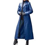 Gothic Winddichte Maxi Trenchcoats lang aus Leder für Damen Größe 3 XL für den für den Winter 