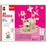 Marabu KiDS Feenhaus 3D-Puzzle, 43 (bemalbar) Teile